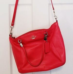 Red Leather Coach Crossbody Bag